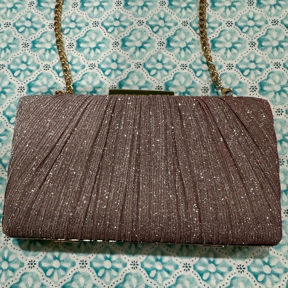 Pink Glittery clutch bag